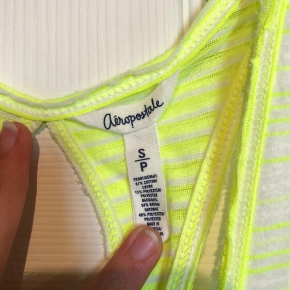 Aeropostale Neon Yellow Racerback Tank S - Picture 2 of 3